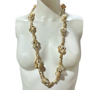 Vintage Cowrie Shell Clusters Necklace